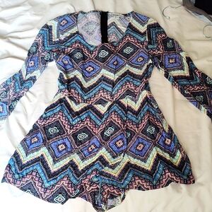 Funky long sleeve romper, new
